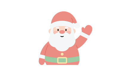Friendly Santa Claus Character Waving Hello Festive Christmas Illustration for Holiday Greetings and Promotions