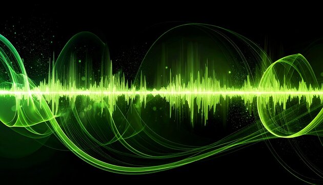 Green Sound Wave Visualization - A Dynamic Audio Spectrum Display.