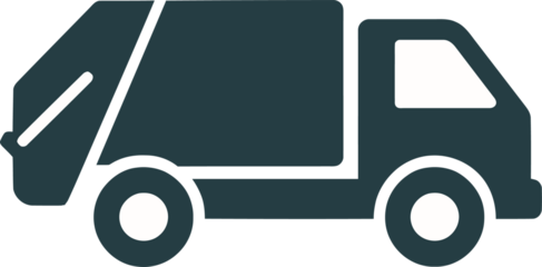 Vector illustration of a refuse truck, a minimalist icon for environmental and municipal services