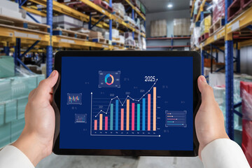 Business data dashboard provide business intelligence analytic for marketing strategy planning...