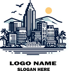 Fototapeta premium Cartagena colombia logo icon vector white background .
