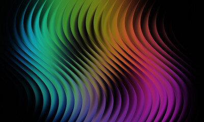 Vibrant spectrum of colors flowing in a mesmerizing wave pattern against a dark and contrasting backdrop
