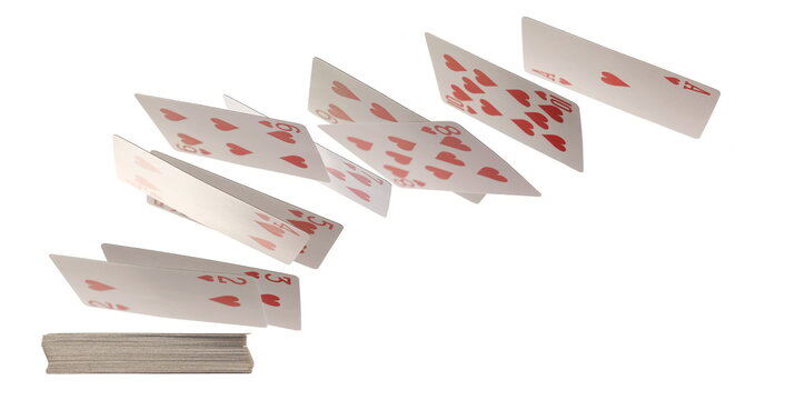 Playing cards for poker and gambling , isolated on white background with clipping path	