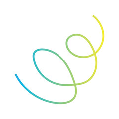 Minimal Gradient Spiral Line Abstract Design on White Background