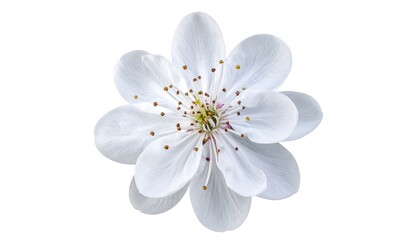 Close-up of a Delicate White Flower with Detailed Petals.