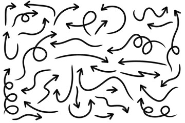 Arrow markers. Arrow markers png. Hand-drawn vector arrow markers.