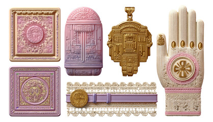 Decorative Collection of Unique Colorful Elements for Creative Projects and Designs