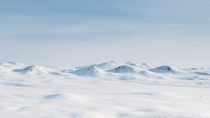 Minimalist winter background, gradient from light blue to white, frosty atmosphere