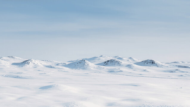 Minimalist winter background, gradient from light blue to white, frosty atmosphere