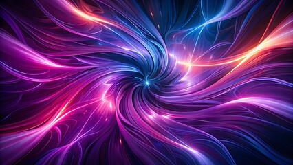 Vibrant swirling nebula of cosmic energy with electric blue and pink hues