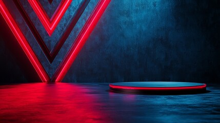 Red and Blue Neon Futuristic Stage