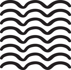 Simple Black Wave Pattern Seamless Graphic Design Element for Decorative Backgrounds, Repeating Waves for Digital and Print Designs