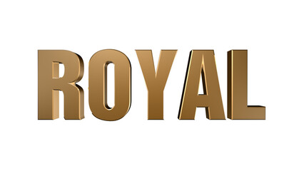 ROYAL 3d word made with golden text 