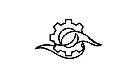 Gear and Swirl Design: A Symbol of Industry and Innovation.