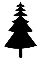 Fototapeta premium Minimal Stylized Black Christmas Tree Silhouette