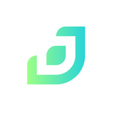 Letter J leaf modern minimalist logo design