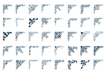 Corner Baroque Vintage vector Frame icon set, frame illustration sign collection, 
vintage symbol. border logo, Elegant Floral Ornament Vector Illustration