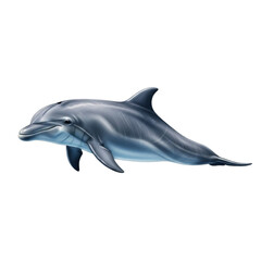 Fototapeta premium A realistic illustration of a bottlenose dolphin swimming gracefully isolated on transparent background
