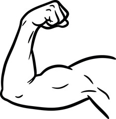 “Minimalist Muscle Arm Vector | Clean Line Art Illustration”