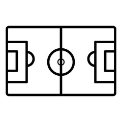 Minimalist soccer field icon outline for sports game