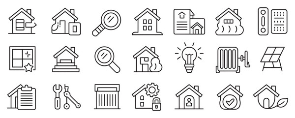 Discover essential home services and property management icons for modern real estate solutions