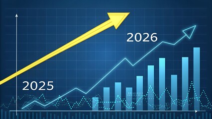 Stock Market Up Trend with Arrow, Charts, and Financial Data