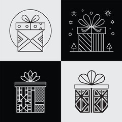 Geometric Gift Box Illustration Collection