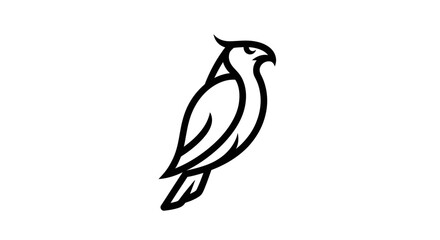 Elegant outline of a hawk bird perfect for logo design and branding.