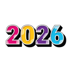 Colorful and cheerful 2026 design for new year