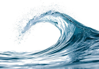 Dynamic ocean wave cresting with refreshing spray and translucent blue water creating a powerful, natural display perfect for aquatic themes and environmental storytelling