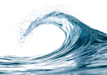 Dynamic ocean wave cresting with refreshing spray and translucent blue water creating a powerful, natural display perfect for aquatic themes and environmental storytelling