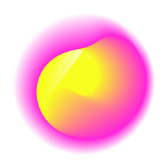 Isolated Gradient Shape. Holographic Blob For Collage Or Sticker. Abstract Element on Transparent Background. Cutout. Bright Rainbow Colors. Pink And Yellow Gradient Shape.
