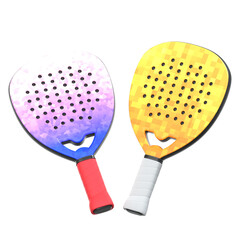 Colorful Paddle Racket Rendering with Perforated Design Sporting Equipment Illustration