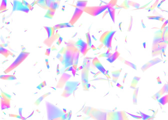 3d Burst. Carnival Background. Purple Retro Glitter. Isolated Tinsel. Glare Holographic Serpentine. Digital Design. Celebrate Confetti. Art Concept. Blue 3d Burst