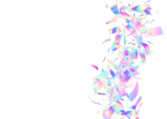 Explosion Confetti. Celebrate Ribbon. Purple Light Glitter. Isolated Flag. Laser Holographic Illustration. Unicorn Paper. Carnival Effect. Art Sparkle. Blue Explosion Confetti
