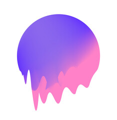 Isolated Gradient Shape. Holographic Blob For Collage Or Sticker. Abstract Element on Transparent Background. Cutout. Bright Rainbow Colors. Pink And Purple Gradient Shape.