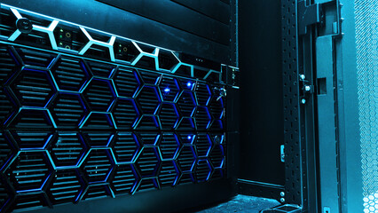 Advanced Technology Server with Blue Lights
