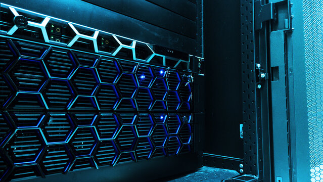 Advanced Technology Server with Blue Lights - Powered by Adobe