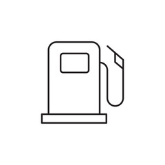 Gas station outline icon. Can be used for any platform action promotion and advertising mockup. Isolated symbol sign used for: mobile, app, design, web, dev, ui, ux, gui. EPS 10. For your project.