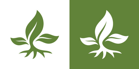 Leaf Tree Nature Logo .  A dual-meaning design combining a leaf and tree, symbolizing growth, sustainability, and natural harmony.