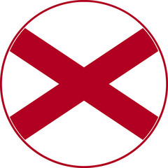 Fototapeta premium Alabama Circle Flag, Alabama Flag Icon