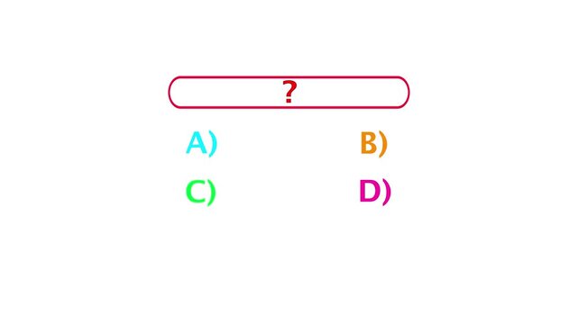 Multiple choice question icon animation. MCQ question, Quiz icon animation. question template animation with white background.