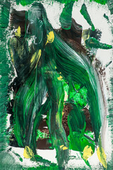 Acrylic painting fantasy in green