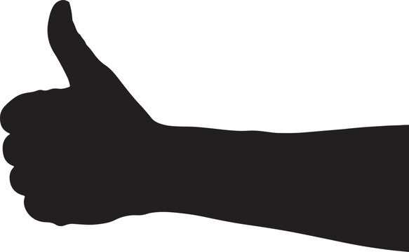 Thumbs up hand gesture silhouette representing agreement and positivity symbol