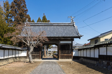 Townscape with Shrine in Obuse, Nagano area in Japan