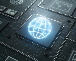 Global technology on a microchip with circuit board