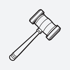 Wooden gavel silhouette vector art 