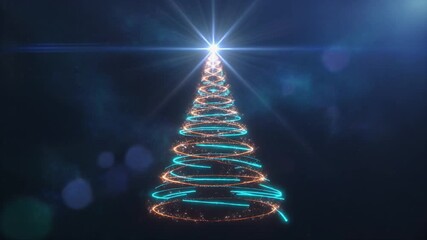 Abstract Glowing Christmas Tree Animation - Powered by Adobe