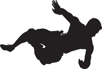 Silhouette of a person performing an airborne athletic move with agility and strength
