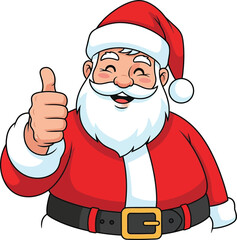 Jolly Santa Claus giving a cheerful thumbs up, perfect for festive holiday promotions and winter greetings